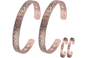 Vicmag Copper Bracelet for Women Men 100% Solid Pure Copper Gift 2PCS (9X Copper)