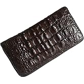CHERRY CHICK Men's Authentic Crocodile Skin Long Wallet Alligator Wallets Leather Card Holder Clutch Birthday Gift