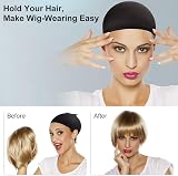 URAQT Wig Caps 4 Pcs Stretchy Nylon Ultra Thin Non-Slip Breathable Wig Cap view 3