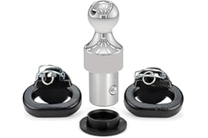 Gelessy 60618 Puck System Gooseneck Hitch Ball Kit, 2-5/16-In Hitch Ball, 30,000 lbs GTW/7,500 lbs VTW, Compatible with 2013-2023 Ram 2500 3500, for Truck Bed with 2 Gooseneck Safety Chain Anchors