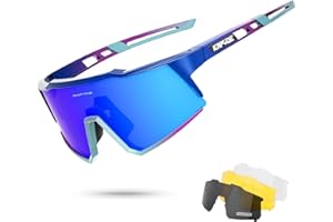 KAPVOE Polarized Cycling Glasses With 1 Lens Or 4 Interchangeable Lens Tr90 Frame For Men Women Sports Sunglasses Bike