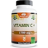 NaturaLife Labs Vitamin C with Vitamin D3, Zinc, Elderberry & Ginger Root – 1,700 mg per Serving – 100 Capsules, Vegan, Non-GMO, Gluten Free