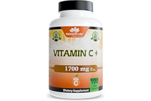 NaturaLife Labs Vitamin C with Vitamin D3, Zinc, Elderberry & Ginger Root – 1,700 mg per Serving – 100 Capsules, Vegan, Non-GMO, Gluten Free