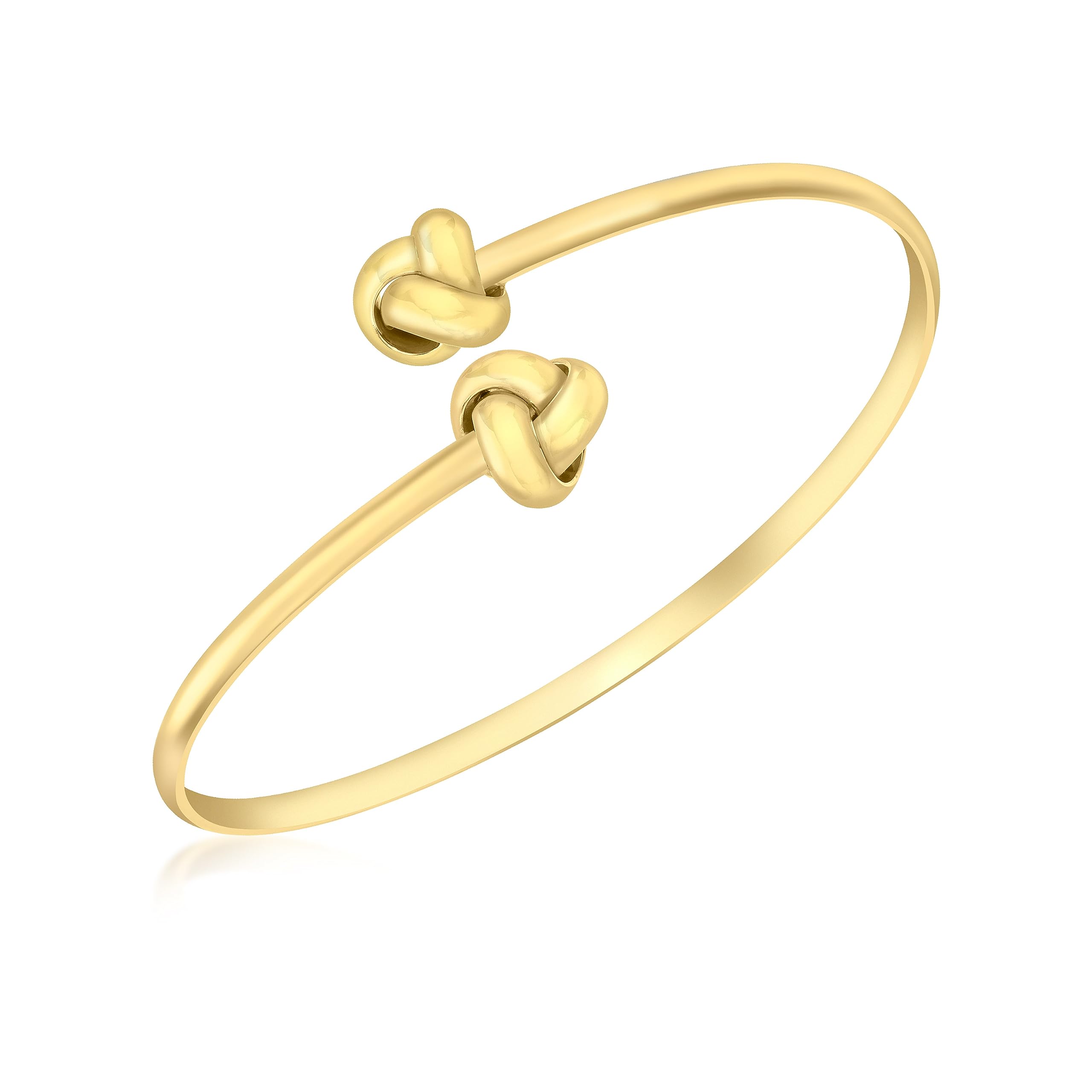 CARISSIMA Women's 9ct Yellow Gold Bangle Crossover Knot