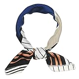 Allegra K 50cm Stripe Print Square Neck Wrap