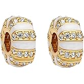 Doyafer 925 Sterling Silver Clip Charm Set Silver Gear Beads Clips Fit Women Bracelets 2 Per Pack