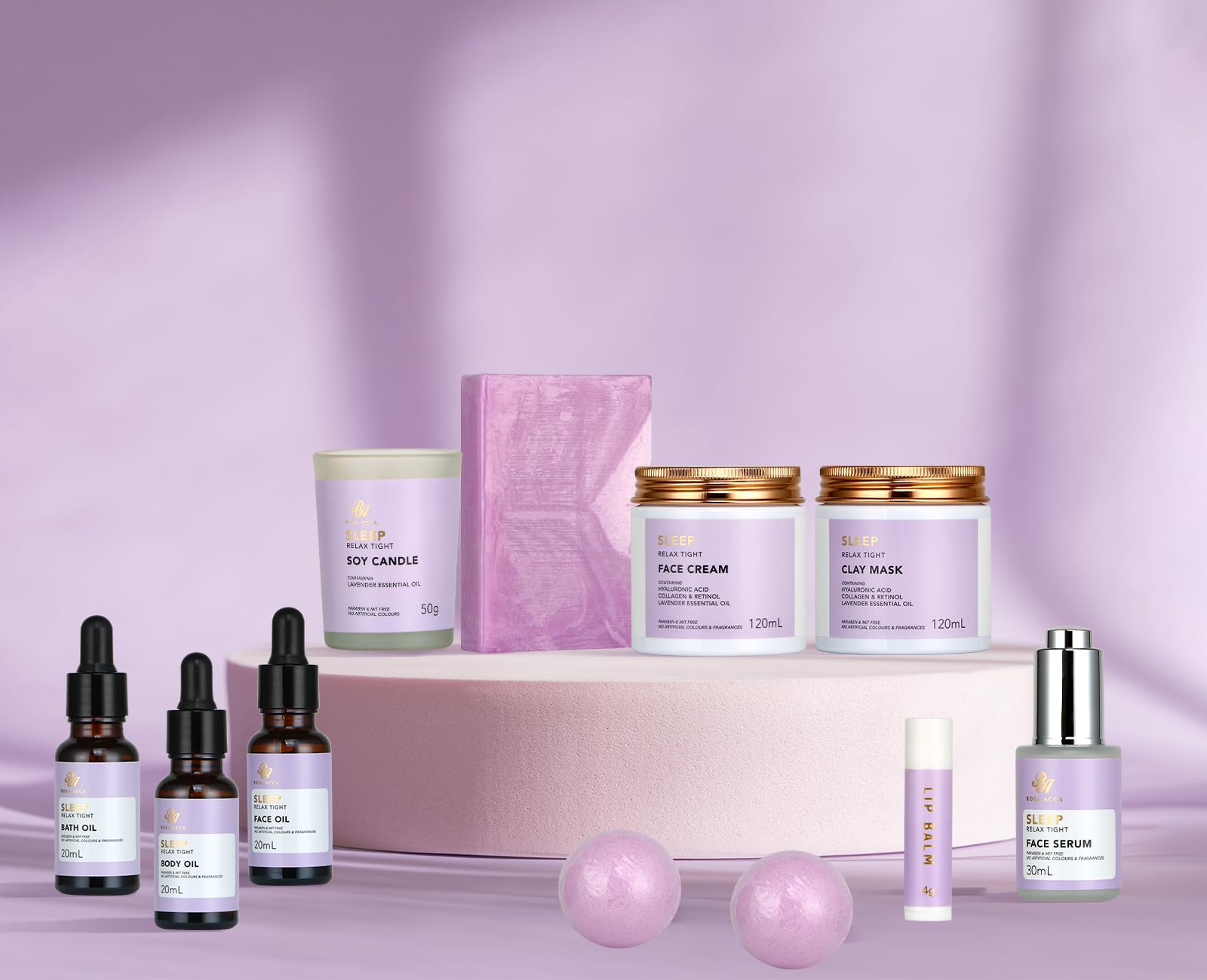 Facial Skin Care Set & Spa Kit - Mothers Day Gift Ideas, Self-care Relaxation Gifts, Skin Care Collection with Essential Oils, Hyaluronic Acid, Vitamin E. (Lavender)