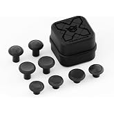 HEXGAMING 8-Pack Replacement Thumbsticks Caps, Black | 2 Height, Domed &amp; Concave Grips, for Phantom &amp; Ultimate Pro Controllers, Base Part NOT Included