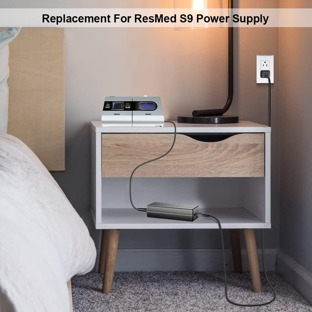 HKY 24V AC Adapter Compatible with All ResMed S9 Series CPAP and BiPAP Machines Res Med S9 AutoSet/AutoSet for Her/Elite/Escape Auto/Escape/VPAP Series Replacement 90W ResMed S9 Power Supply Cord