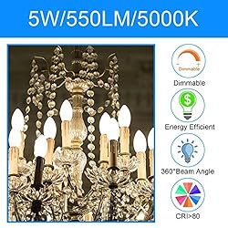 Energetic B11 E12 Candelabra LED Bulbs 60 Watt