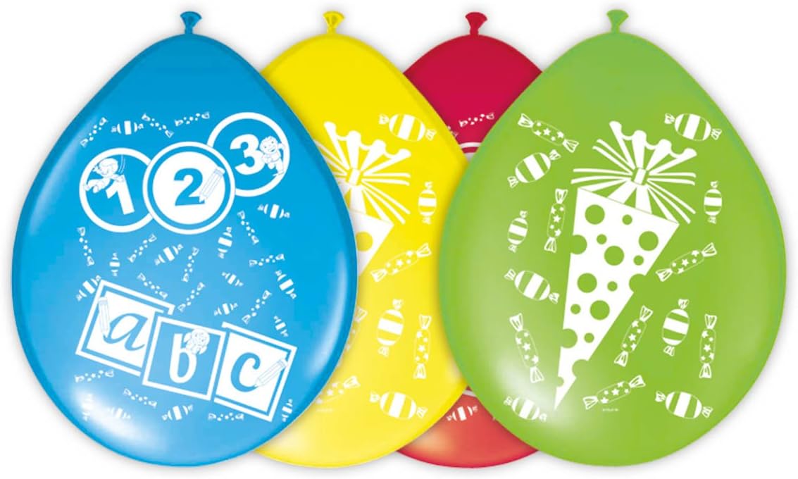 Folat - One-sided Printed ABC Balloons for Kids Party - Multicolor - 12In / 30cm - 8 pieces, Multicoloured, standard size