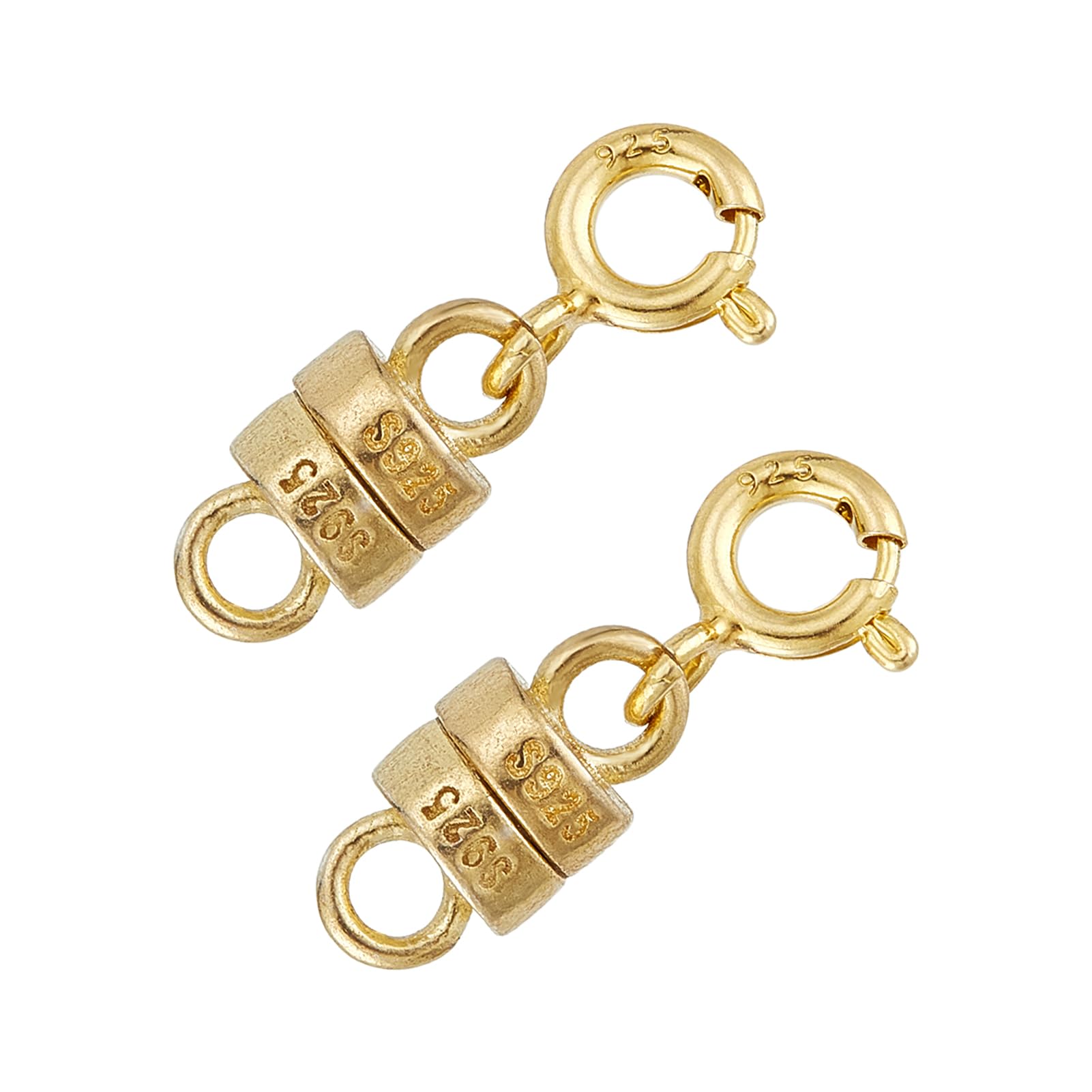 NICENEEDED 2 PCS Magnetic Necklace Clasps and Closures, 18K Gold Magnetic Necklace Fasteners, Double Jewelry Clasps Connector for Jewelry Bracelet Making