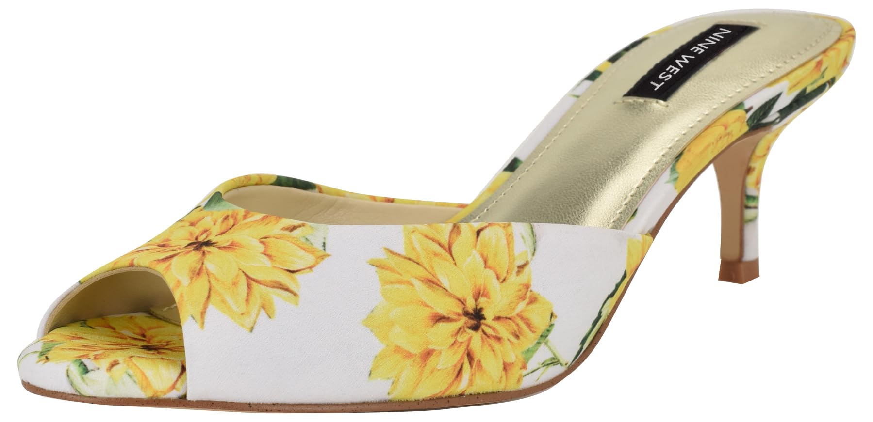 Nine West Women’s Luvlie Heeled Sandal, Yellow Rose Floral Multi 701, 7