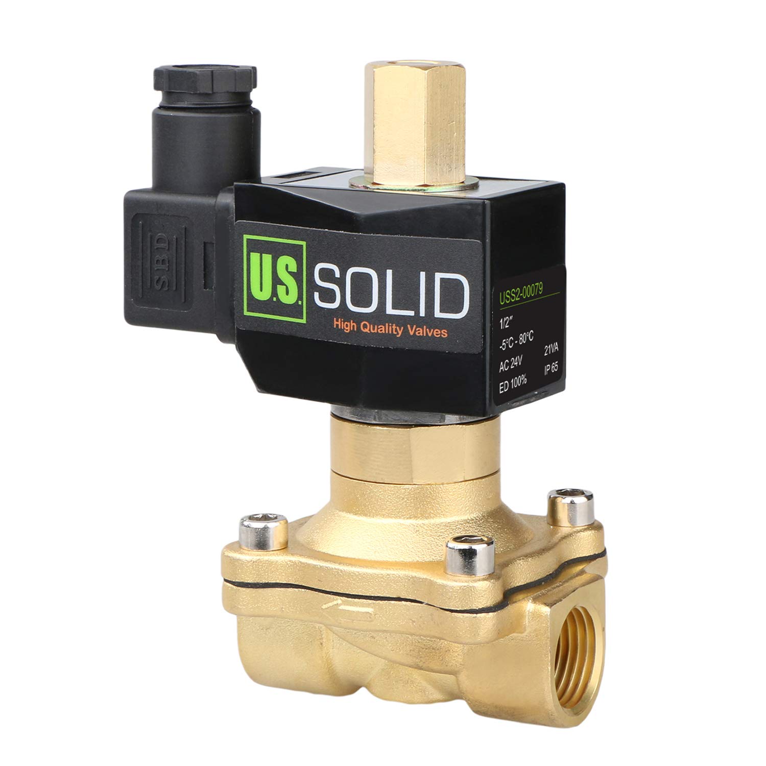 1/2" Brass 24V AC Electric Solenoid Valve Normally Open Air Water NBR