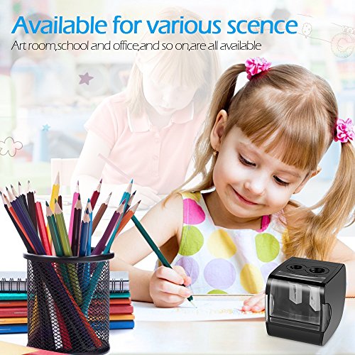image for Electric Pencil Sharpener, AOFU USB Double Hole Battery Operated Heavy