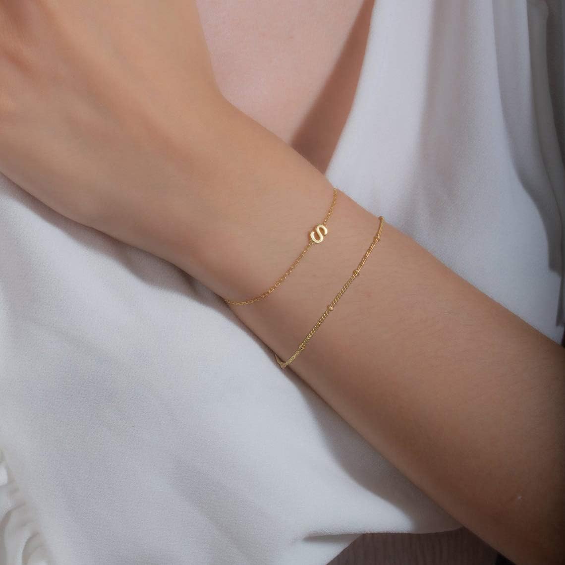 Dainty Gold Initial Bracelets for Women, 14K Gold Plated Gold Bracelets Initial Bracelets for Women Teen Girls Jewelry Chain Bracelets for Girls Kids Toddler Little Girls Jewelry Gifts Letter K: Jewelry