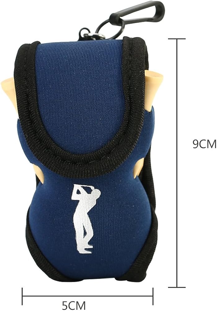 Vbestlife Golf Ball/Tee Holder, Utility Pouch Sports Golfing Accessories with 4 Tees and 2 Golf Balls (Dark Blue) : Clothing