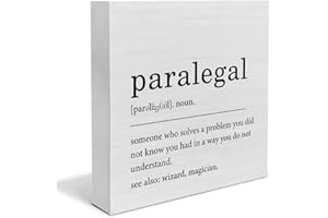 YIDOU Paralegal Definition Wood Box Sign Decor Desk Sign Paralegal Wooden Box Block Sign Rustic Home Law Office Decoration Lawyer Birthday Graduation Gift