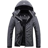 MOERDENG Women's Waterproof Ski Jacket Warm Winter Coat Outdoor Windbreaker Hiking Snowboarding Jacket