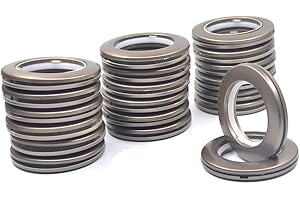 Ailejia 20 Pack Curtain Grommet Kit Inner Diameter Silencer Sliding Brown Shower Grommets ABS Material Reusable Easy snap Install 1.7 Inch for Fabric Fasteners (weak Tea)