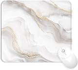 Giecy Gaming Mouse Pad Durable Stitched Edges 24x20 cm White Marble
