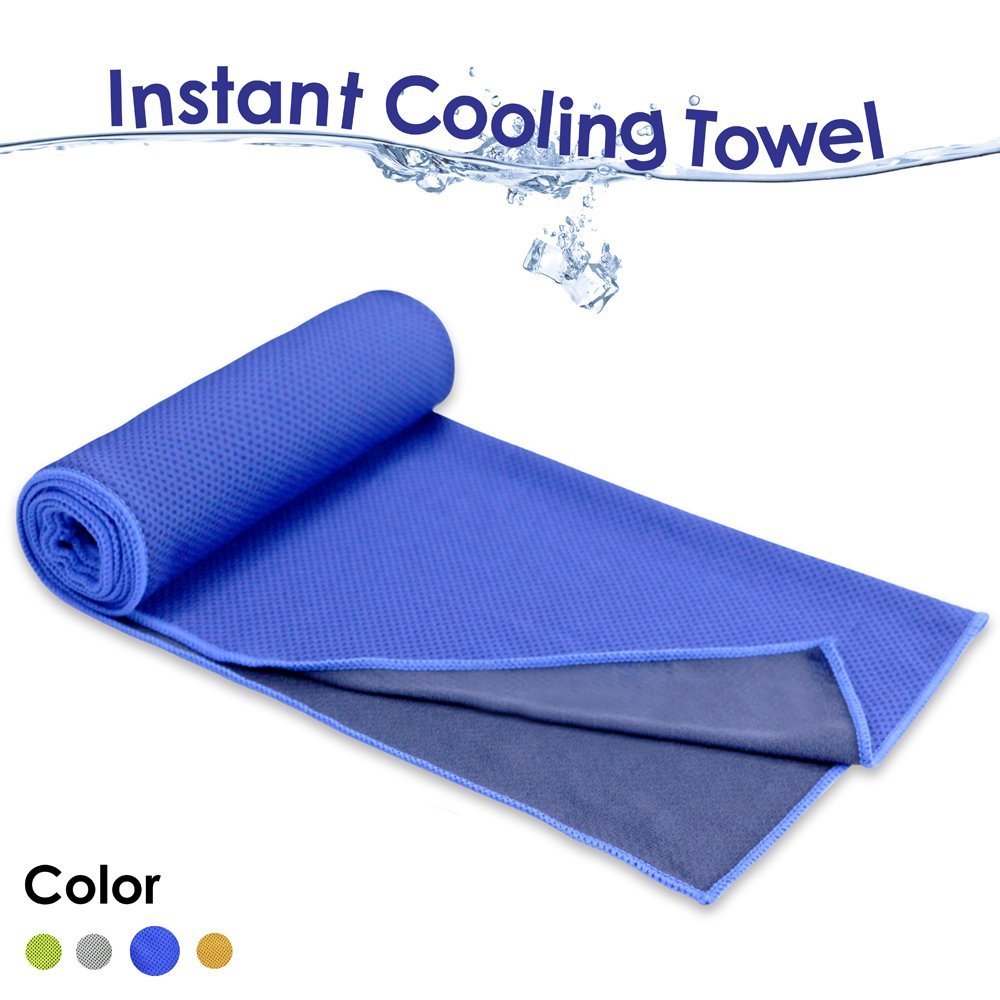 COSROLE Cooling Towel, Ice Sports Towel Cooling Rags for Instant Relief Neck Headband Bandana Scarf for Workout, Gym, Fitness, Golf, Yoga, Camping, Hiking, Bowling, Travel, Outdoor Sports