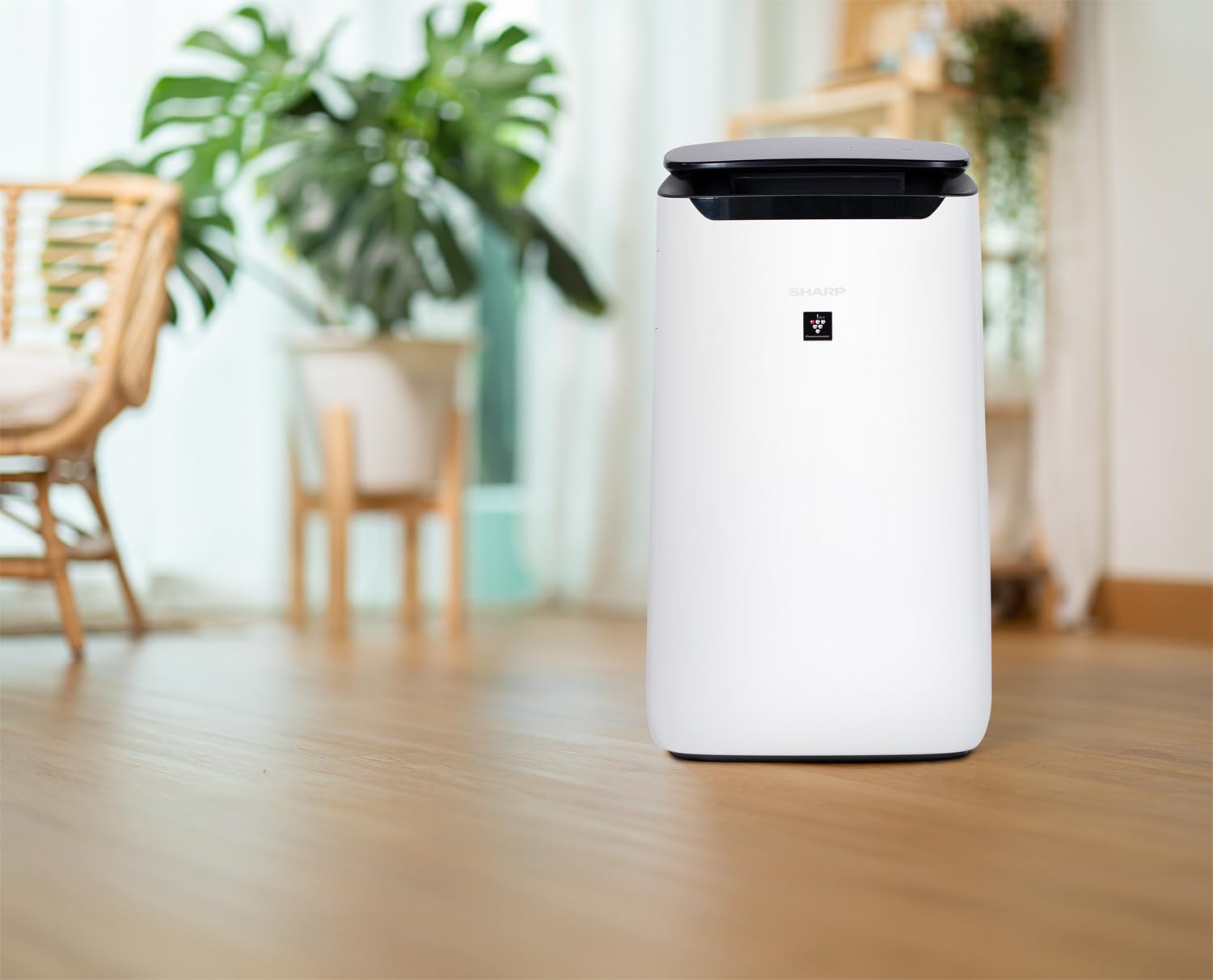 SHARP Smart Air Purifier Compatible w/Alexa. Plasmacluster Ion Technology and Triple Filtration, including True HEPA Filter. Covers up to 2,430 sq ft for XL Rooms, for Dust, Smoke & Pollen. FXJ80UW