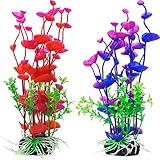 Mudder Artificial Aquatic Plants Aquarium Plants Plastic Fish Tank Decorations 7.5 Inch, 2 Pieces