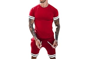 Babioboa Mens Short Sets 2 Piece Outfits Fashion Summer Tracksuit Casual Shirt Shorts Slim Fit Athletic Sports Sweatsuit