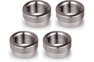 HOHNNYREET 4 Pcs O2 Sensor Bung, 304 Stainless Steel M18x1.5 O2 Bung Weld in, Oxygen Sensor Bung Stepped Style