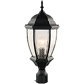 Outdoor Post Light, 21 Inch Aluminum Outside Post Lantern, Waterproof Exterior Lamp Pole Lantern Head with Seeded Glass, Matt