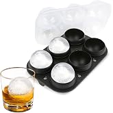 Samuelworld Large Ice Ball Maker with Lid, 6 x 2.5 Inch Ice Balls - BPA Free, Easy To Fill Round Silicone Ice Tray, Perfect S