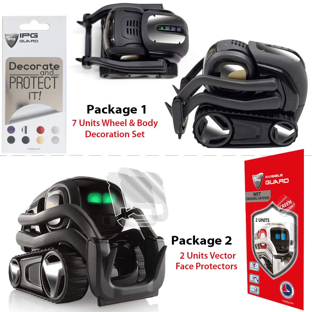 IPG for Vector Robot Face Screen Guard Decoration KIT Include Wheels&Body Set 7 Units Decals with 2 Units Screen Protector (Silver Chrome)