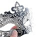 Coxeer Pretty Elegant Lady Masquerade Halloween Mardi Gras Party Mask (Black & Silver)
