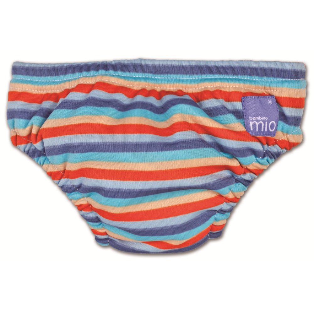 Bambino Mio Swim Nappy, Orange Stripe, Size Medium (Manufacturer Size