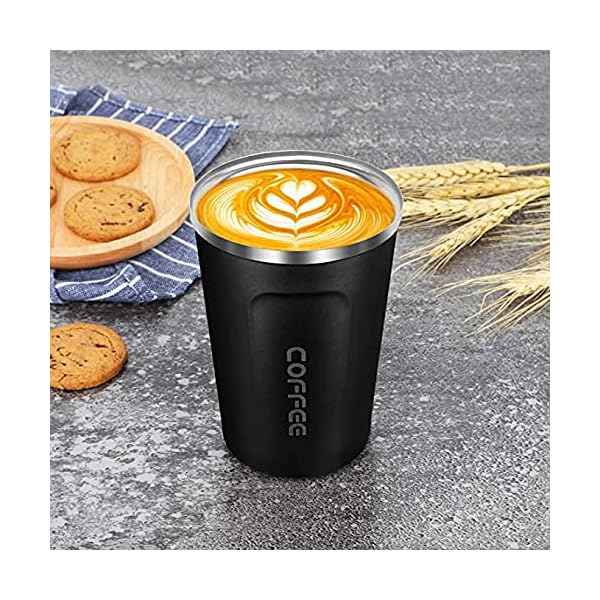 Coffee-Cup-Insulated-Reusable-Travel-Mug-Double-Walled-Stainless-Steel-with-Leakproof-Lid-for-Hot-Drinks-and-Beer-380ml-Black ARTLIVE Travel Mug, Coffee Cup Insulated & Reusable Travel Cup - Thermal Stainless Steel Eco-Friendly with Leakproof Lid…