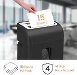 VidaTeco Cross-Cut Paper Shredder 15 Sheet 60 Min Heavy Duty 20L Bin P-4 view 2