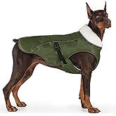 EMUST Dog Jacket Winter, Cozy Windproof Dog Jacket for Cold Weather, Solid Color Pet Vests for Winter for Medium Dogs, Green, M