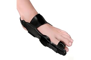 HUQKIYA Bunion Corrector for Women & Men, Orthopedic Bunion Splint with Toe Separator Adjustable Toe Straightener Suitable for Left/Right Feet Hallux Valgus Relief(Black 1Pcs)