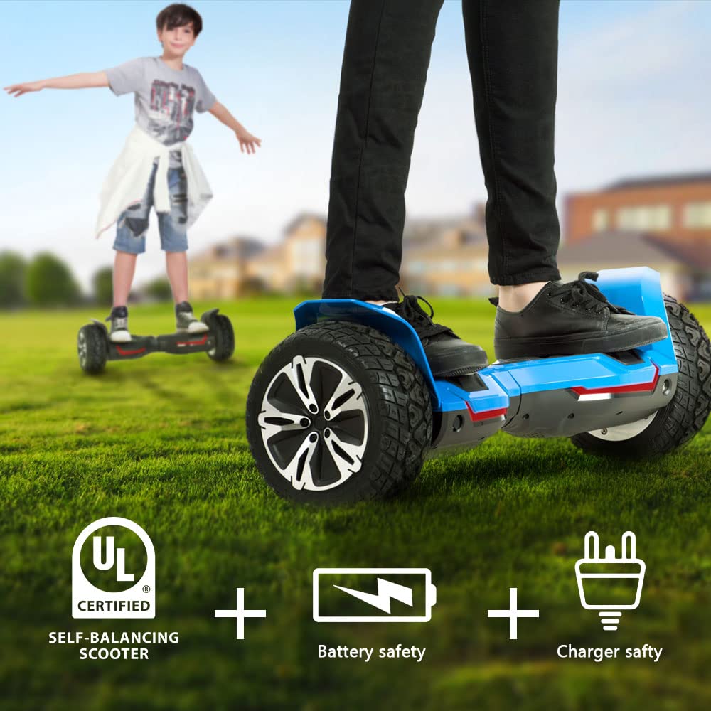 Gyroor Warrior 8.5 inch All Terrain Off Road Scooter with Bluetooth Speakers and LED Lights, UL2272 Certified Self Balancing Scooter
