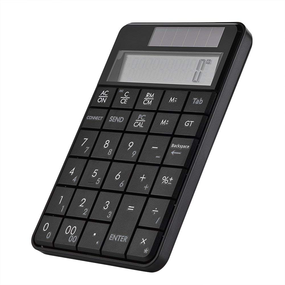 VBESTLIFE Mini 2.4G USB Wireless Numeric Keypad 2 in 1 Numeric Keyboard with 29 Keys and Calculator with Liquid Crystal Display
