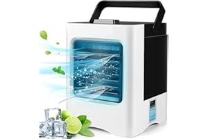 EFAST Portable Air Conditioner, Evaporative Air Conditioner Fan with 3 Speeds, Quiet Personal Air Cooler Misting Fan, Cordless 3 in 1Mini Air Conditioner Desk Fan with Handle for Home Dorm Office Outdoors