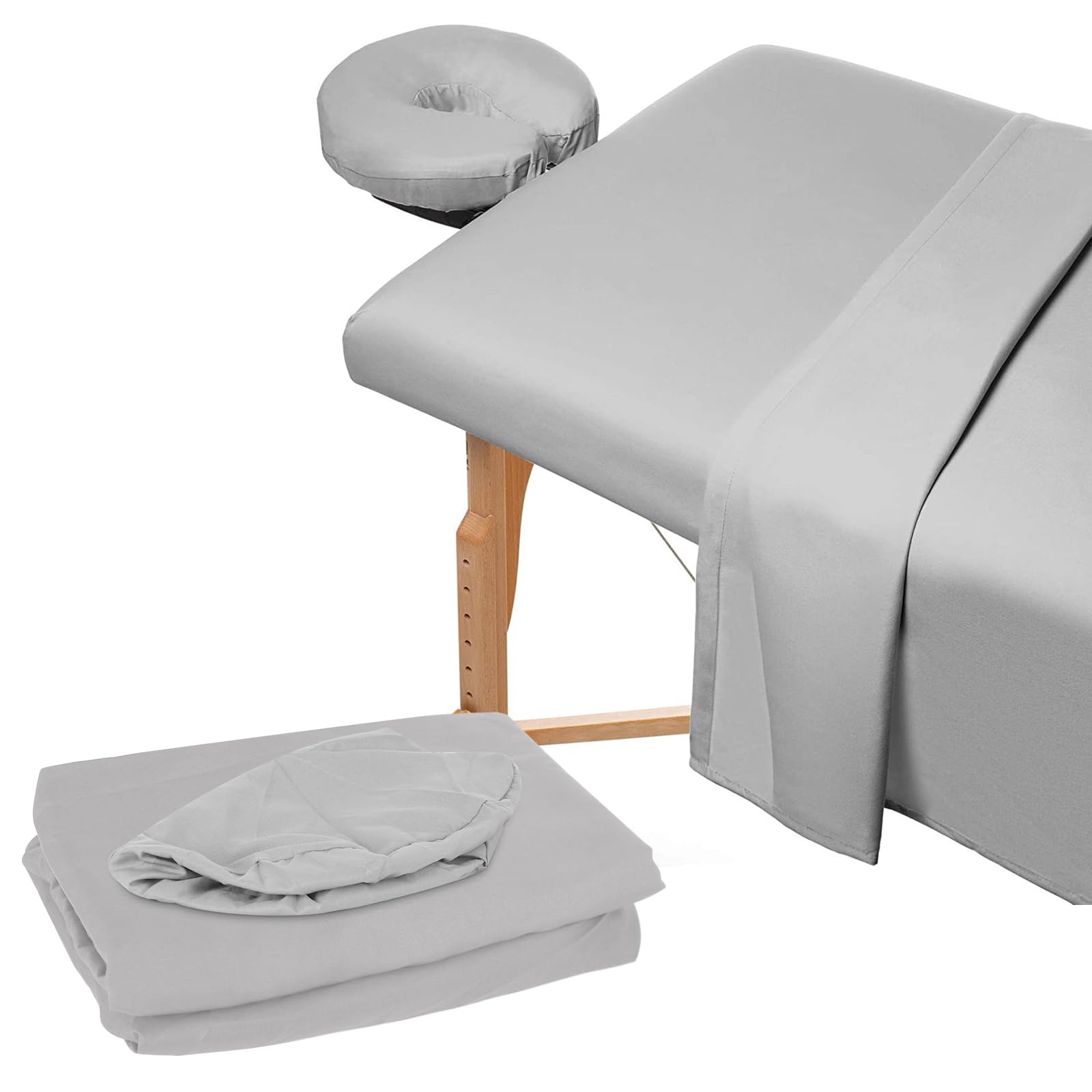 3PCS Microfiber Massage Table Sheet Set,Beauty Massage Bed Cover Polyester Fibre Massage Couch Cover,Premium Facial Bed Cover,Includes Flat,Fitted Sheets and Face Cradle Cover,for Beauty Salon Spa