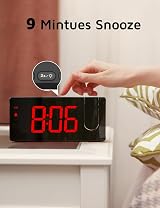 GOLOZA Projection Alarm Clock Bedside Digital Clock with 180° Projector view 6