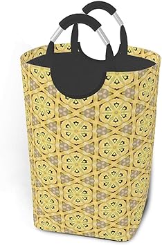 Hdadwy Cesto de la ropa Amarillo Colorido Abstracto Sin costuras Grande