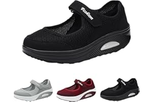 JWSVBF Tennis Shoes Womens Sneaker Wedge Sandals for Women, Women's Air Cushion Slip-On Walking Shoes Orthopedic Diabetic Walking Shoes, Fashion Casual Lace Up Breathable Sport Running Platform Shoes