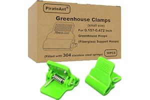 PirateAnt Greenhouse Clamps for 0.157-0.472inch Greenhouse Hoops(Fiberglass Support Hoops),Plant Support.for Fixing Plant Cover,Plastic Sheeting,Film Row Cover,Garden net.（30pcs)