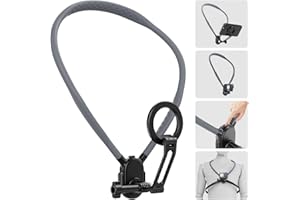 Magnetic Neck Phone Holder, Neck Mount for Cell Phone Hands Free POV/Vlog Selfie Mount with Chest Strap, Phone Neck Holder fo