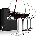 OJA Red Wine Glasses Set of 4, Large Hand Blown Crystal Burgundy Glasses-Ultra-thin, Light for Wine Tasting, 23.5OZ, Perfect Gifts, Valentine's Day, Anniversary, Birthday