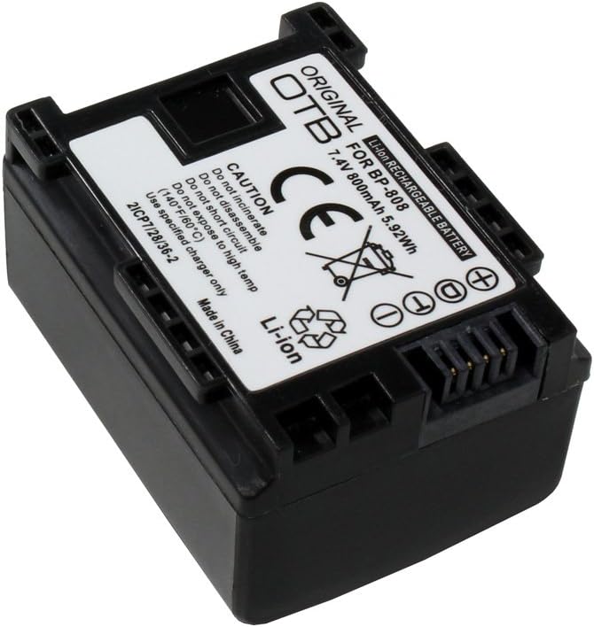 Battery for Canon LEGRIA FS36, 800mAh, replaced: BP-808;